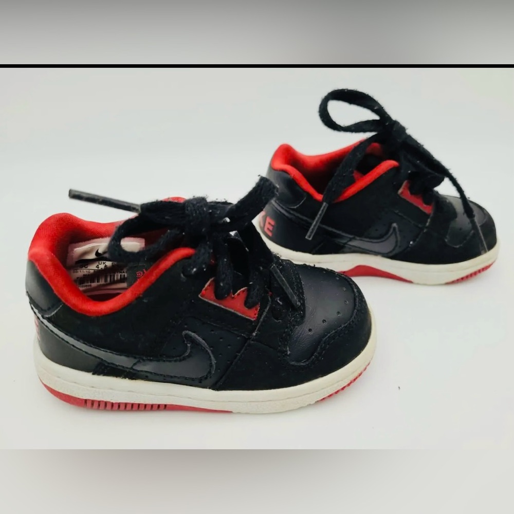 NIKE Delta Force Red Black Gray Shoes 325241-066-Little Kids / Toddler 8C